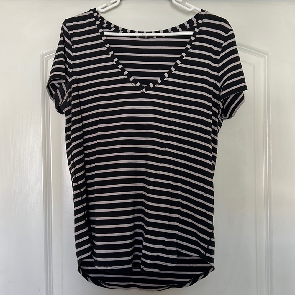 Lululemon striped V-neck Tee